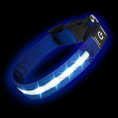 High Visibility Nylon LED Dog Collar