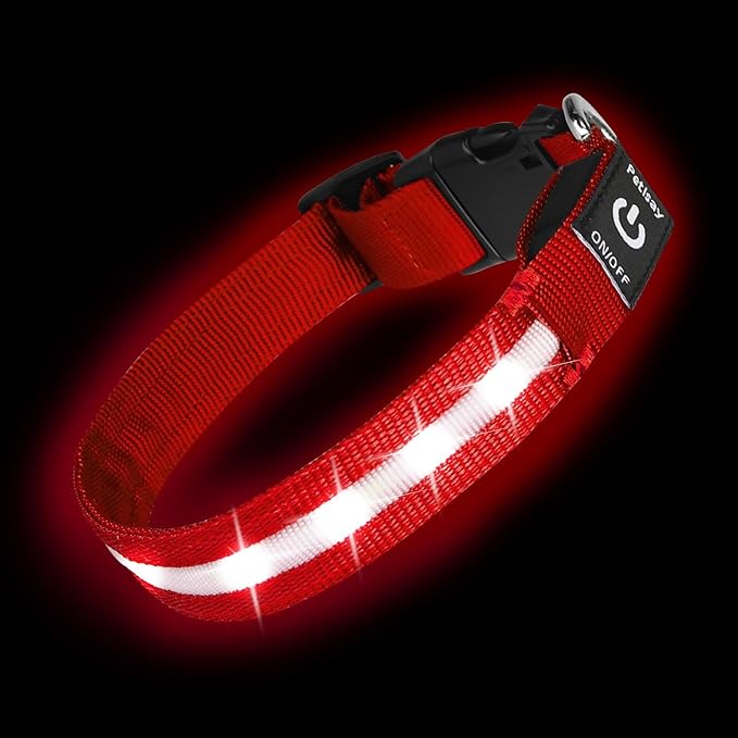 High Visibility Nylon LED Dog Collar