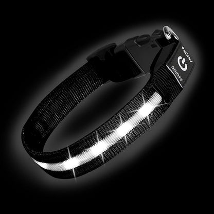 High Visibility Nylon LED Dog Collar