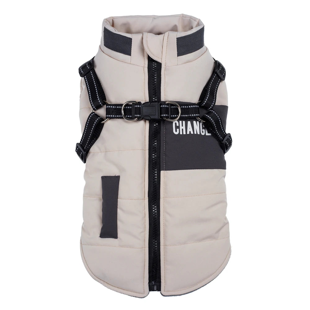 Winter Dog Jacket With Harness