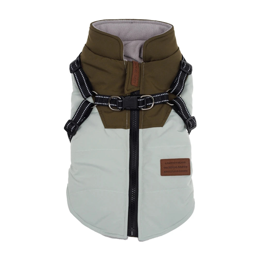 Winter Dog Jacket With Harness