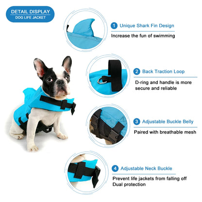 Adjustable Shark Dog Life Jacket