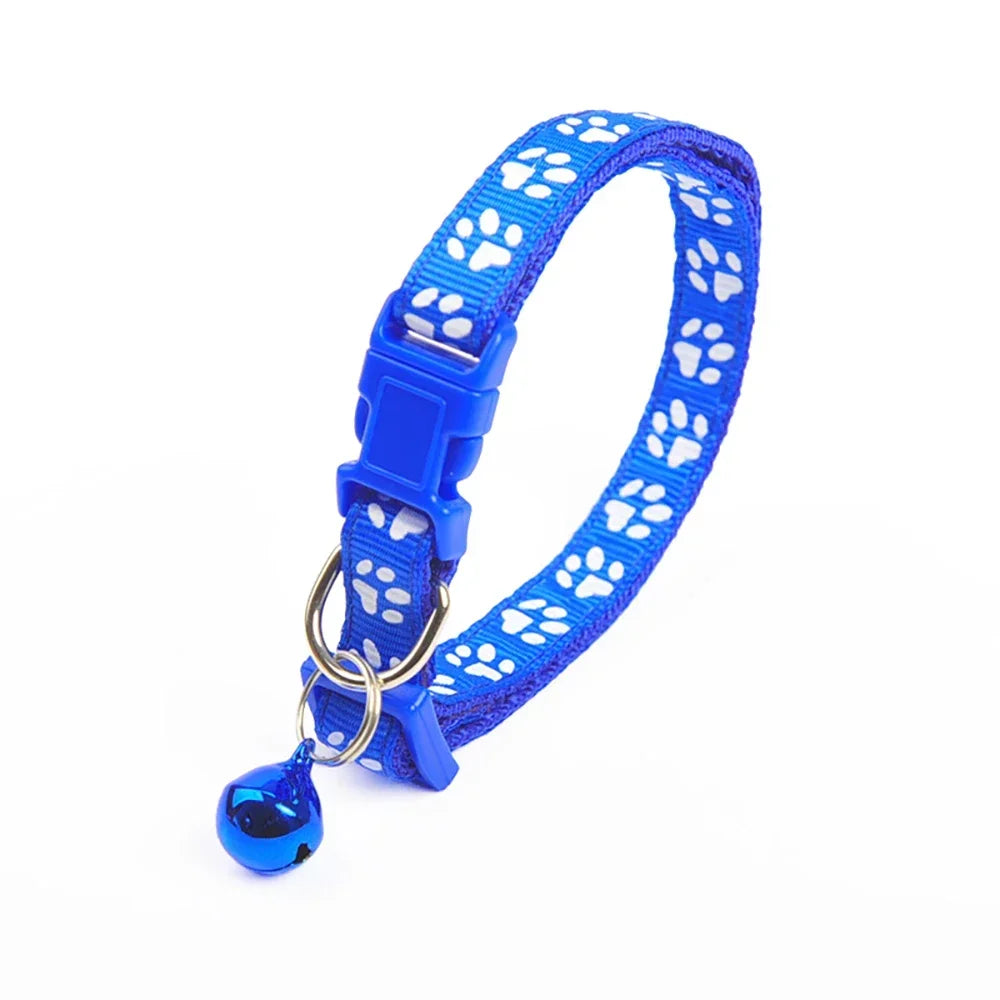 Footprint Pet Collar With Bell