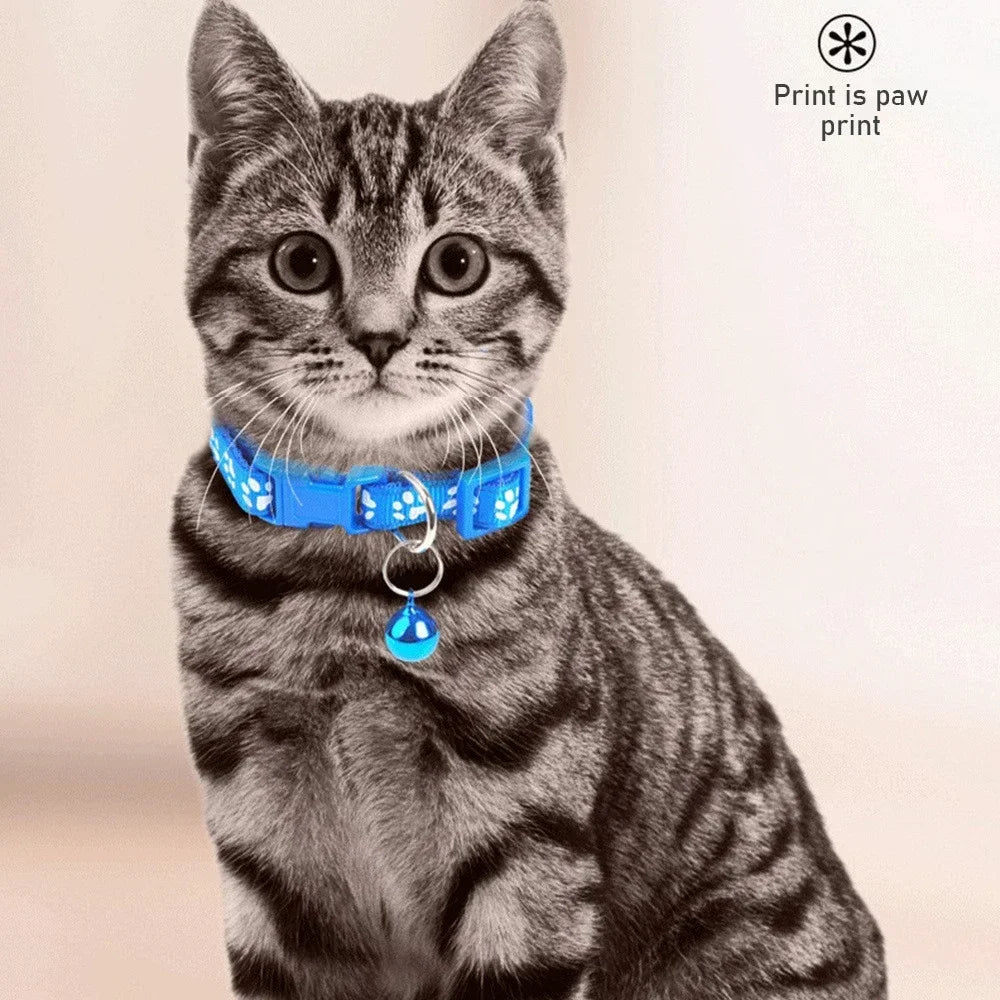 Footprint Pet Collar With Bell