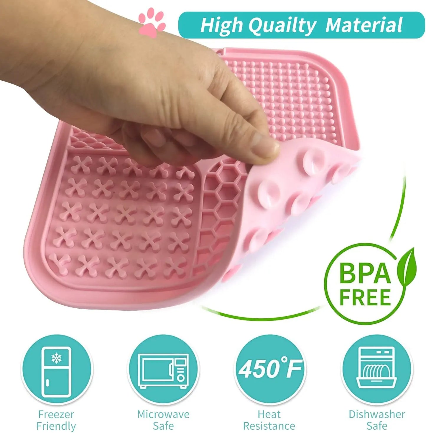 Slow Feeding Pet Lick Mats with Suction Cups