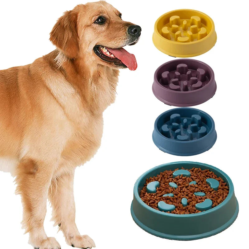 Dog Plastic Anti Choking Slow Feeding Bowl