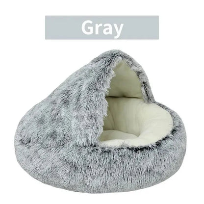 Plush Hooded Fluffy Soft Cat Bed