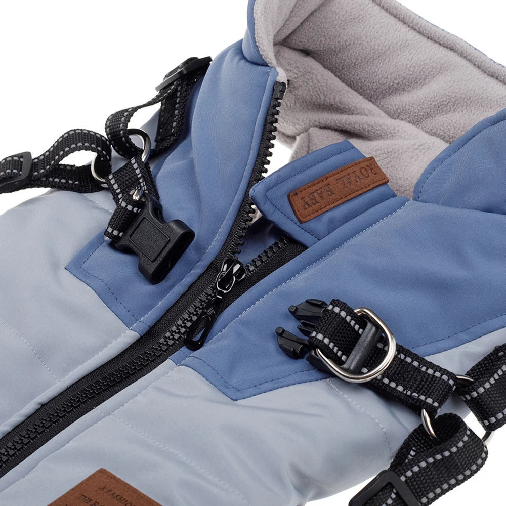 Winter Dog Jacket With Harness