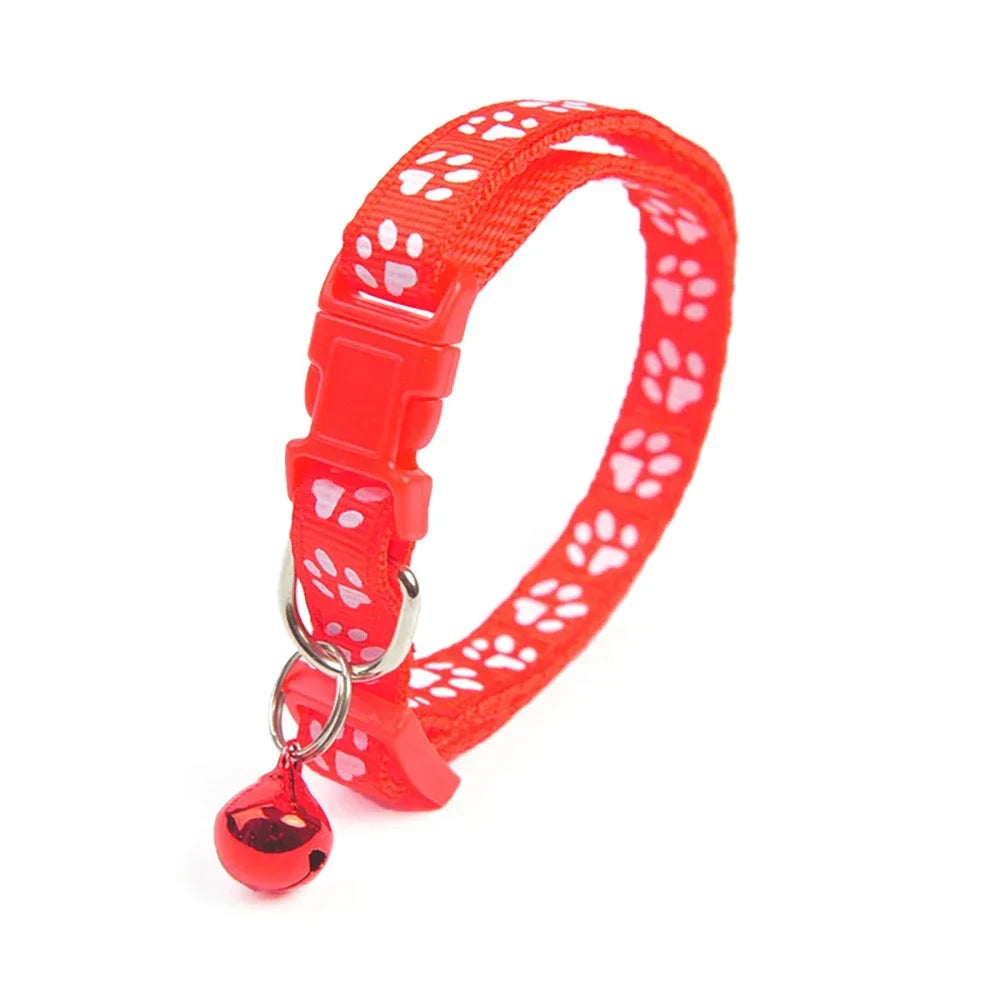 Footprint Pet Collar With Bell