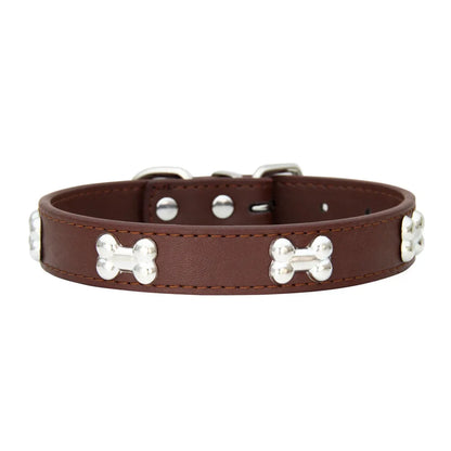 Bone Leather Dog Collar