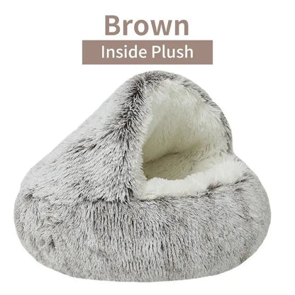 Plush Hooded Fluffy Soft Cat Bed