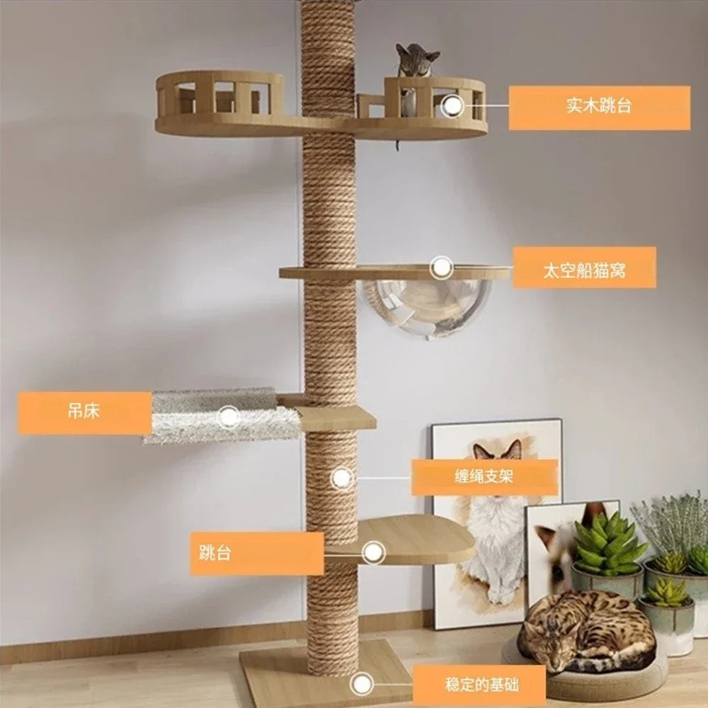 Tree Floor To Ceiling Cat Tower