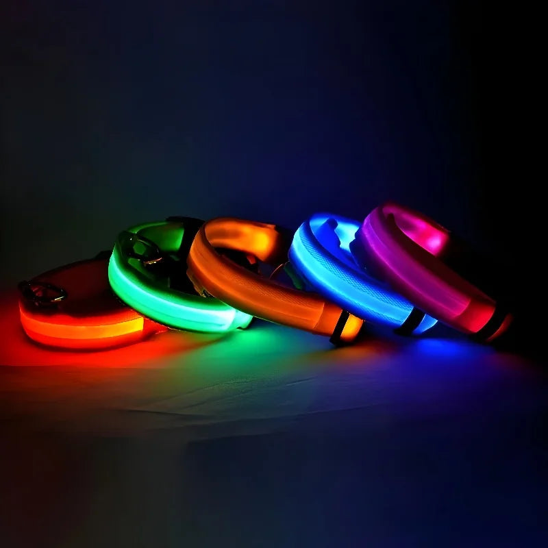 High Visibility Nylon LED Dog Collar