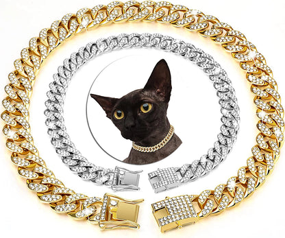 Luxury Rhinestone Pet Cuban Chain Collar