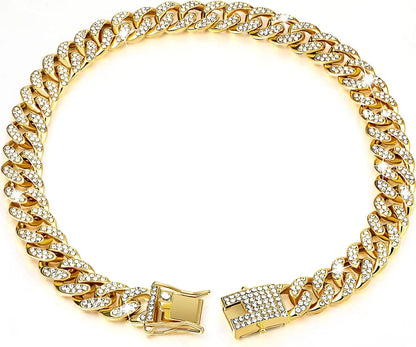 Luxury Rhinestone Pet Cuban Chain Collar