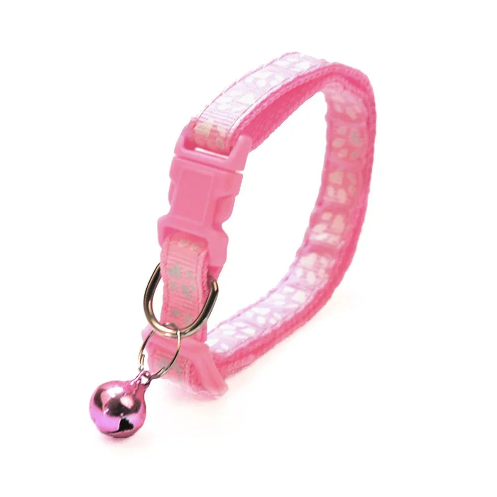 Footprint Pet Collar With Bell