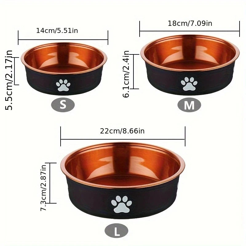 Paw Print Black Dog Bowl