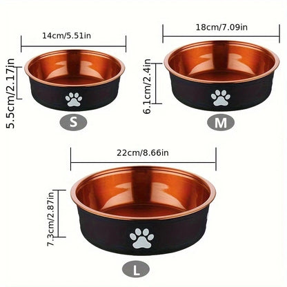 Paw Print Black Dog Bowl