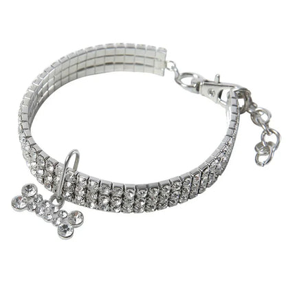 Rhinestone Dog Necklace Collar