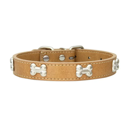 Bone Leather Dog Collar