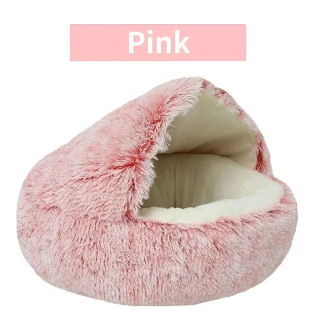 Plush Hooded Fluffy Soft Cat Bed