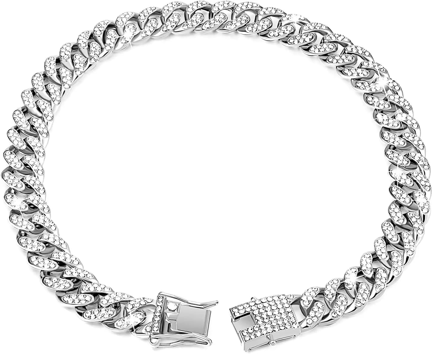 Luxury Rhinestone Pet Cuban Chain Collar