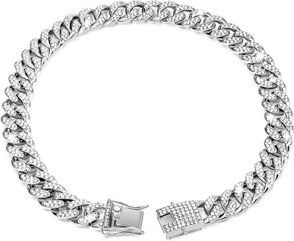 Luxury Rhinestone Pet Cuban Chain Collar