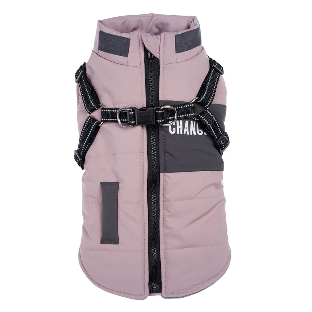 Winter Dog Jacket With Harness