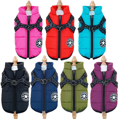 Winter Pet Jacket With Harness