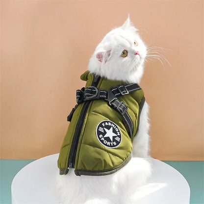 Winter Pet Jacket With Harness