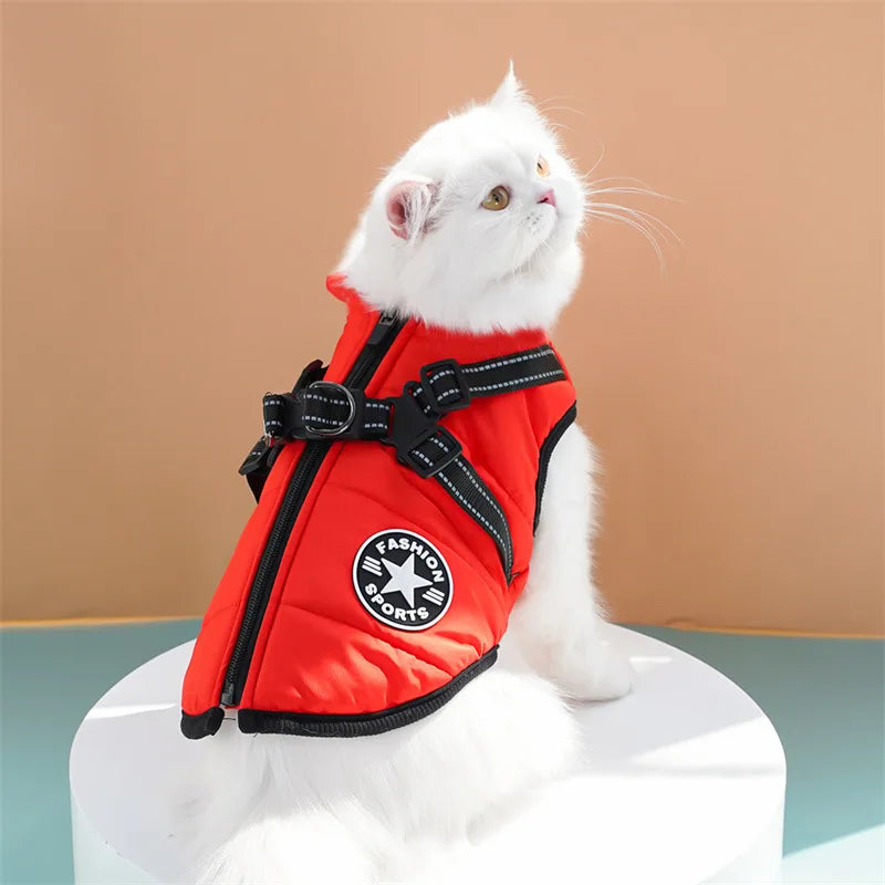 Winter Pet Jacket With Harness