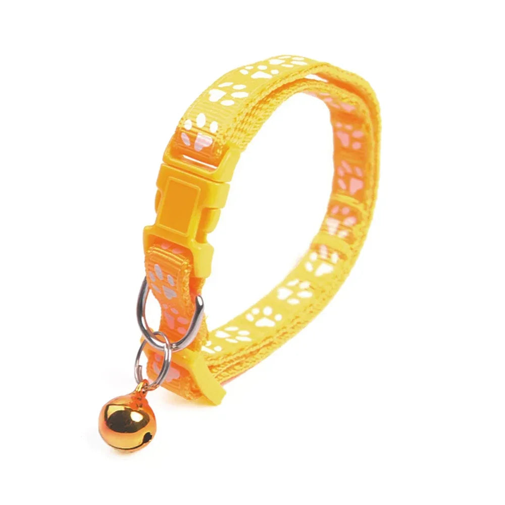 Footprint Pet Collar With Bell