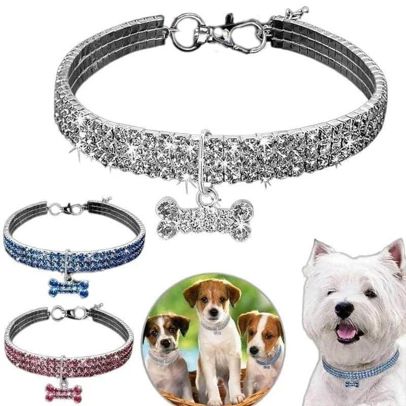 Rhinestone Dog Necklace Collar