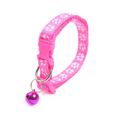 Footprint Pet Collar With Bell