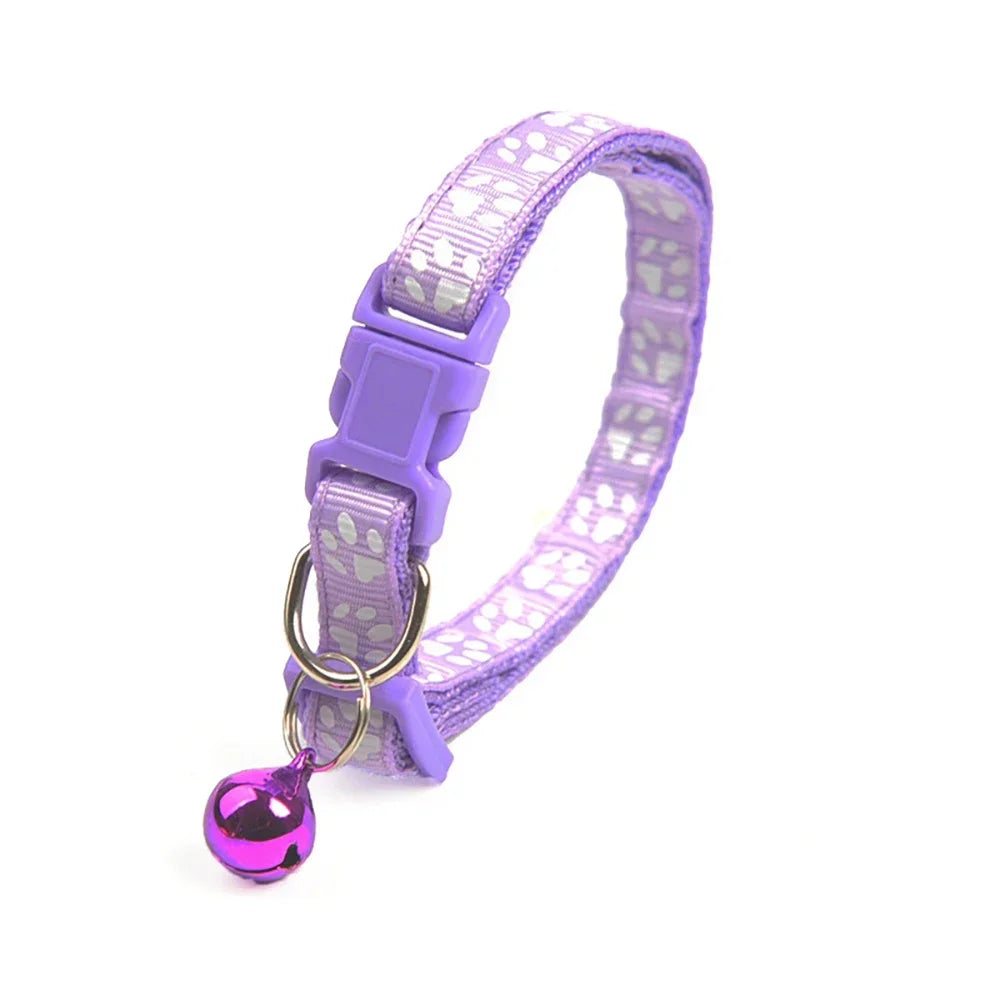 Footprint Pet Collar With Bell