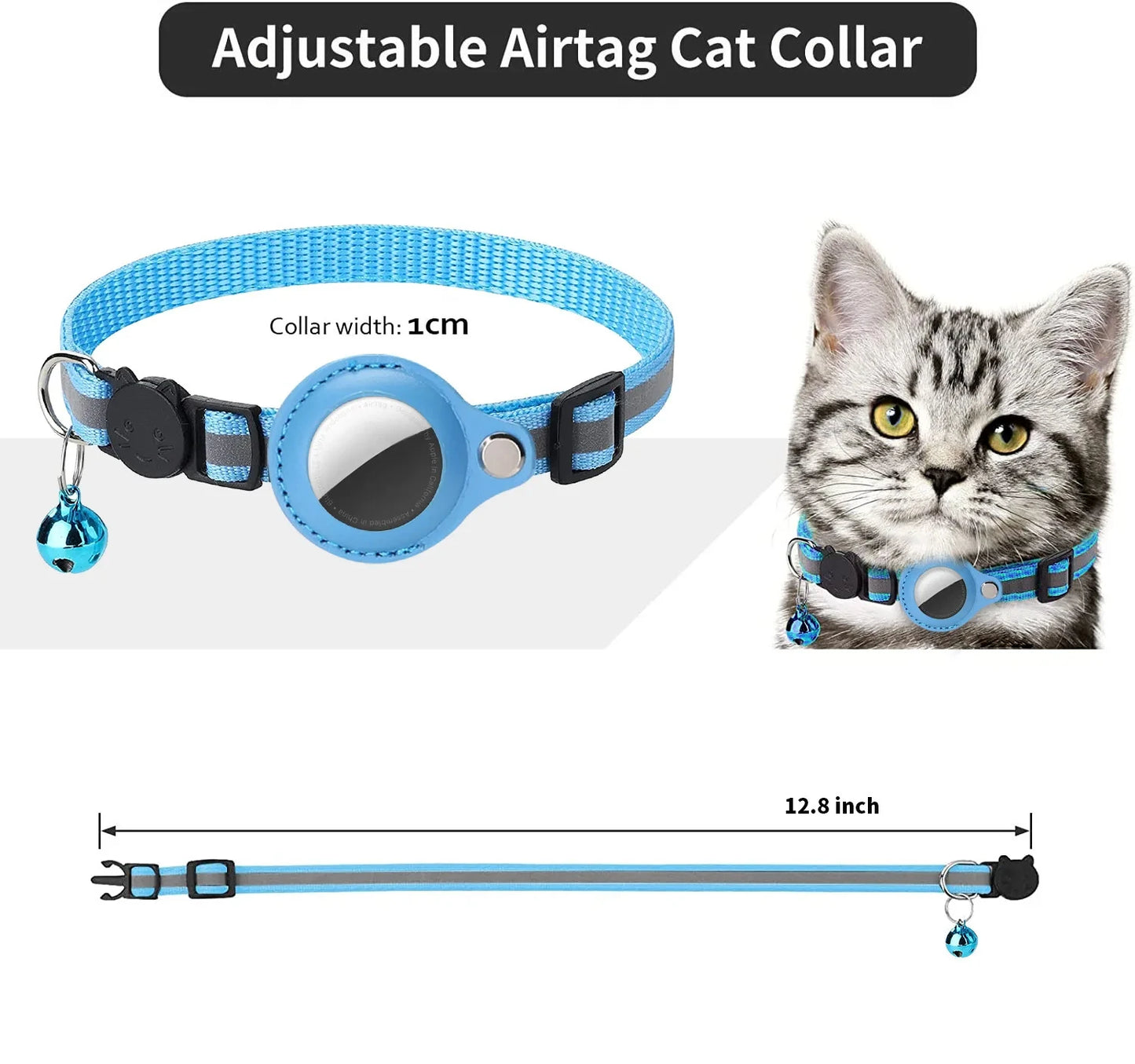 Reflective Cat AirTag Collar