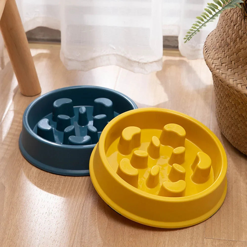 Dog Plastic Anti Choking Slow Feeding Bowl