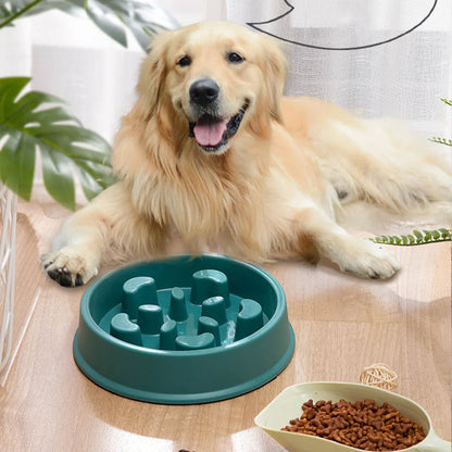 Dog Plastic Anti Choking Slow Feeding Bowl