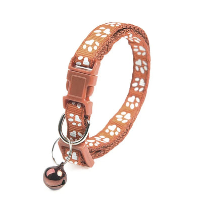 Footprint Pet Collar With Bell