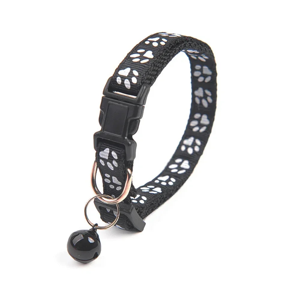 Footprint Pet Collar With Bell