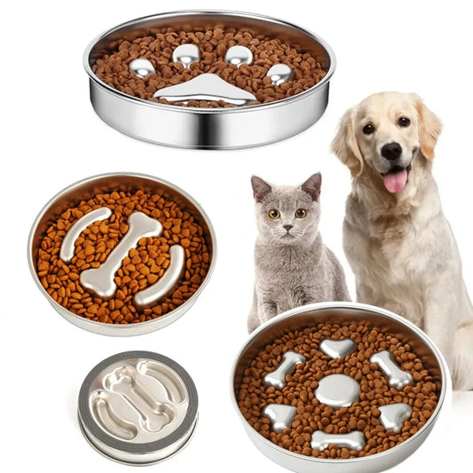 Stainless Steel Slow Feeding Pet bowls