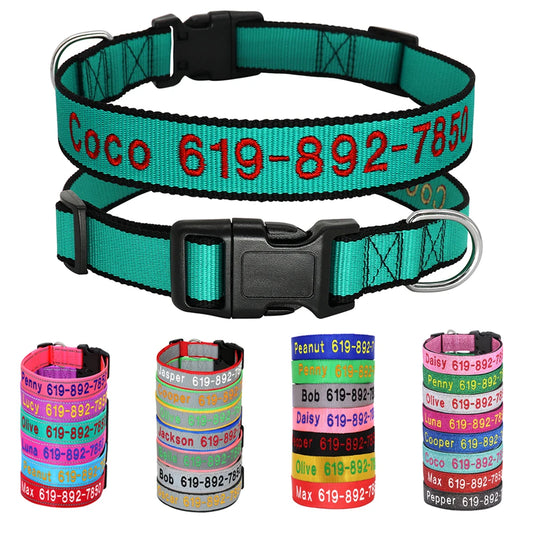 Adjustable Nylon Personlised Embroidered Collar