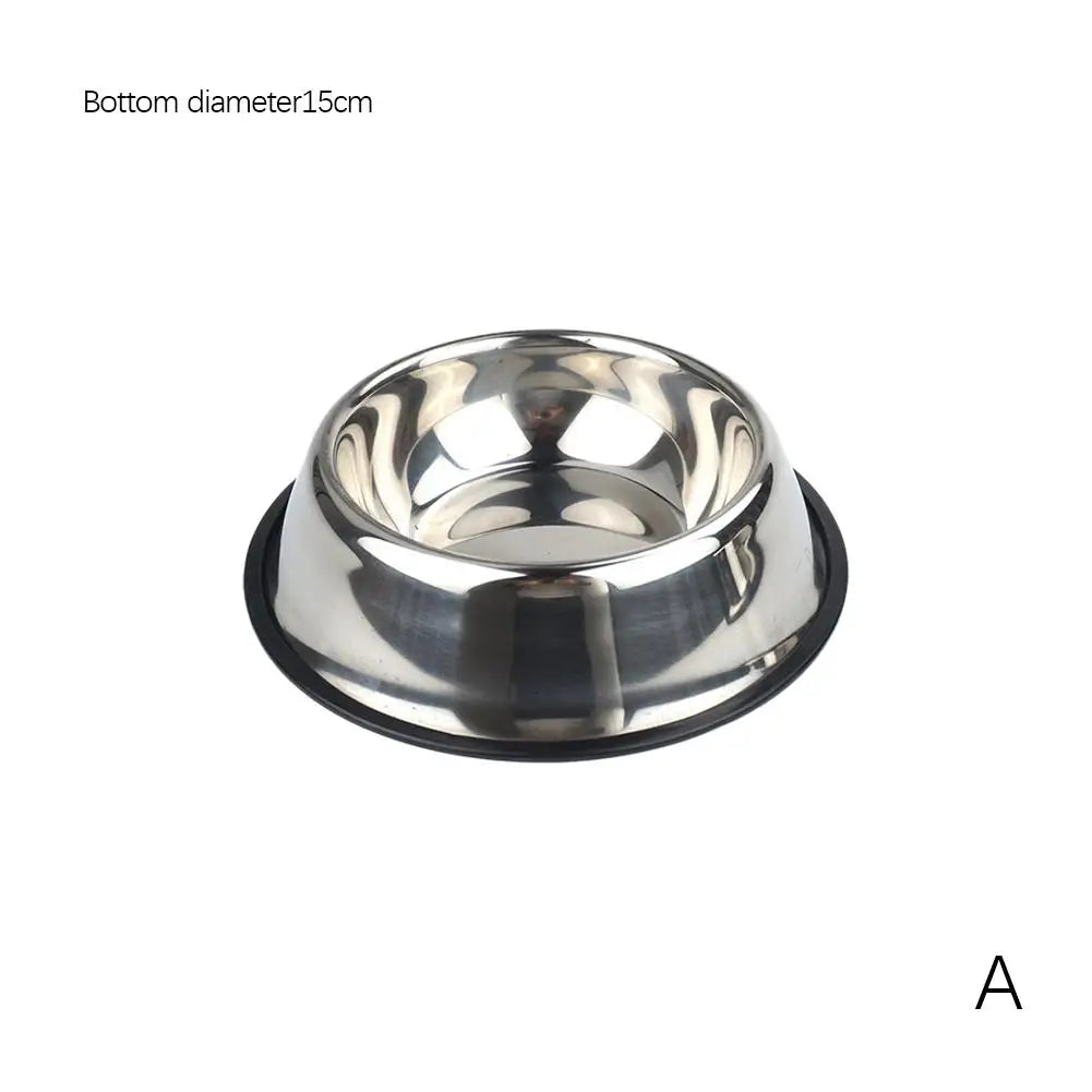 Stainless Steel Dog Bowls + Rubber Base