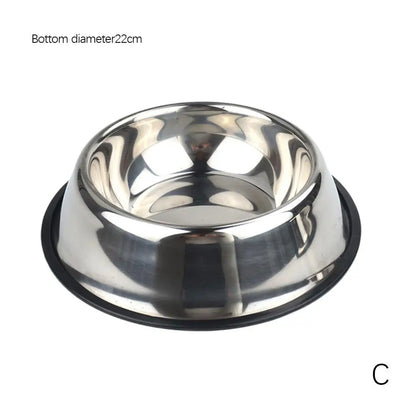 Stainless Steel Dog Bowls + Rubber Base