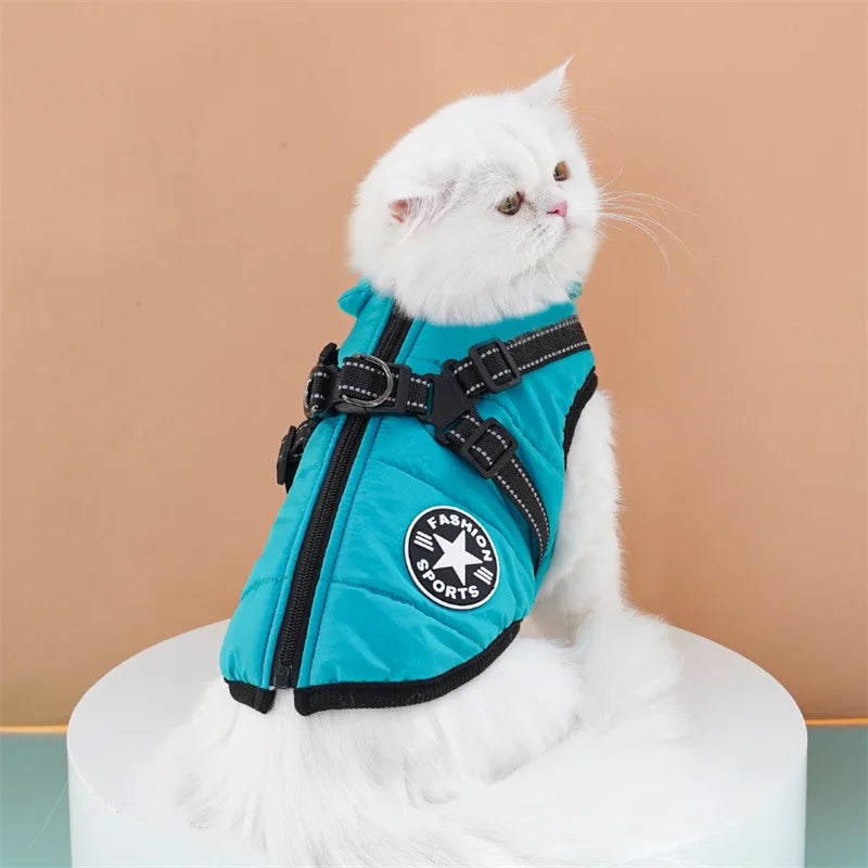 Winter Pet Jacket With Harness