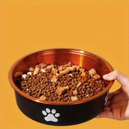 Paw Print Black Dog Bowl