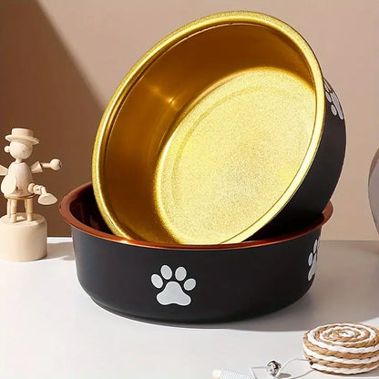 Paw Print Black Dog Bowl